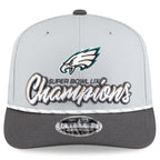 Philadelphia Eagles New Era Super Bowl LIX Champions Locker Room Trophy Collection 9SEVENTY Rope Adjustable Hat - Gray/Charcoal