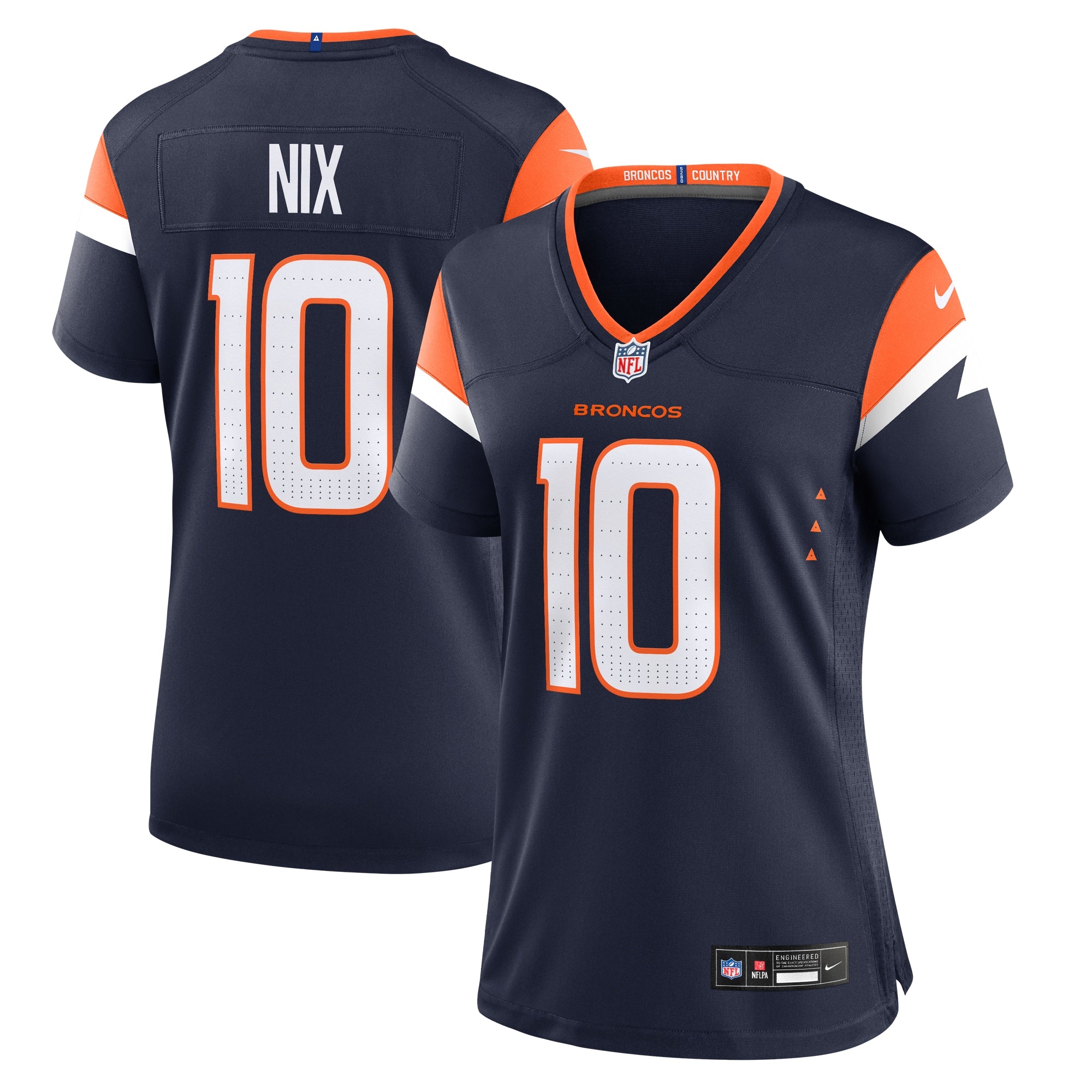Bo Nix Denver Broncos Nike Women's Game Jersey -  White/Navy