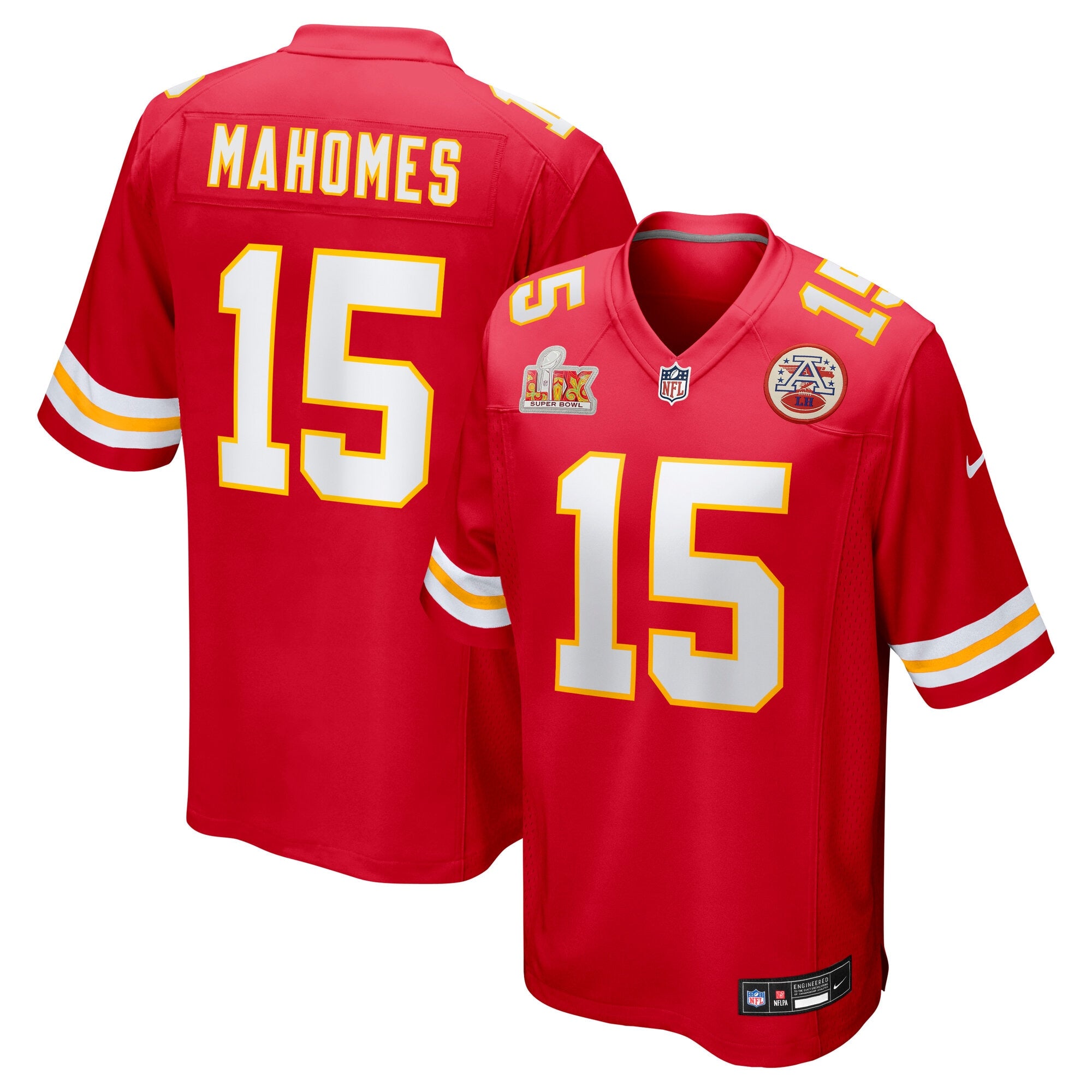 Patrick Mahomes Kansas City Chiefs Nike Super Bowl LIX Game Jersey - White/Red