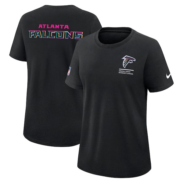 Atlanta Falcons Nike Women's 2025 NFL Crucial Catch Tri-Blend Dri-FIT T-Shirt - Black