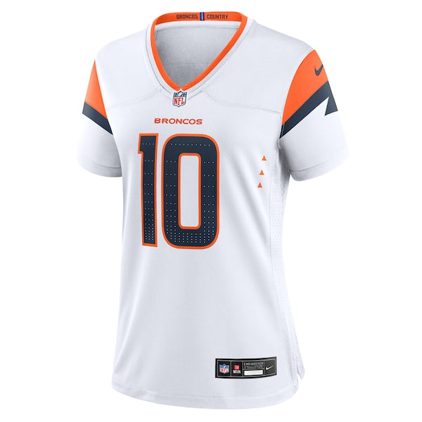 Bo Nix Denver Broncos Nike Women's Game Jersey -  White/Navy