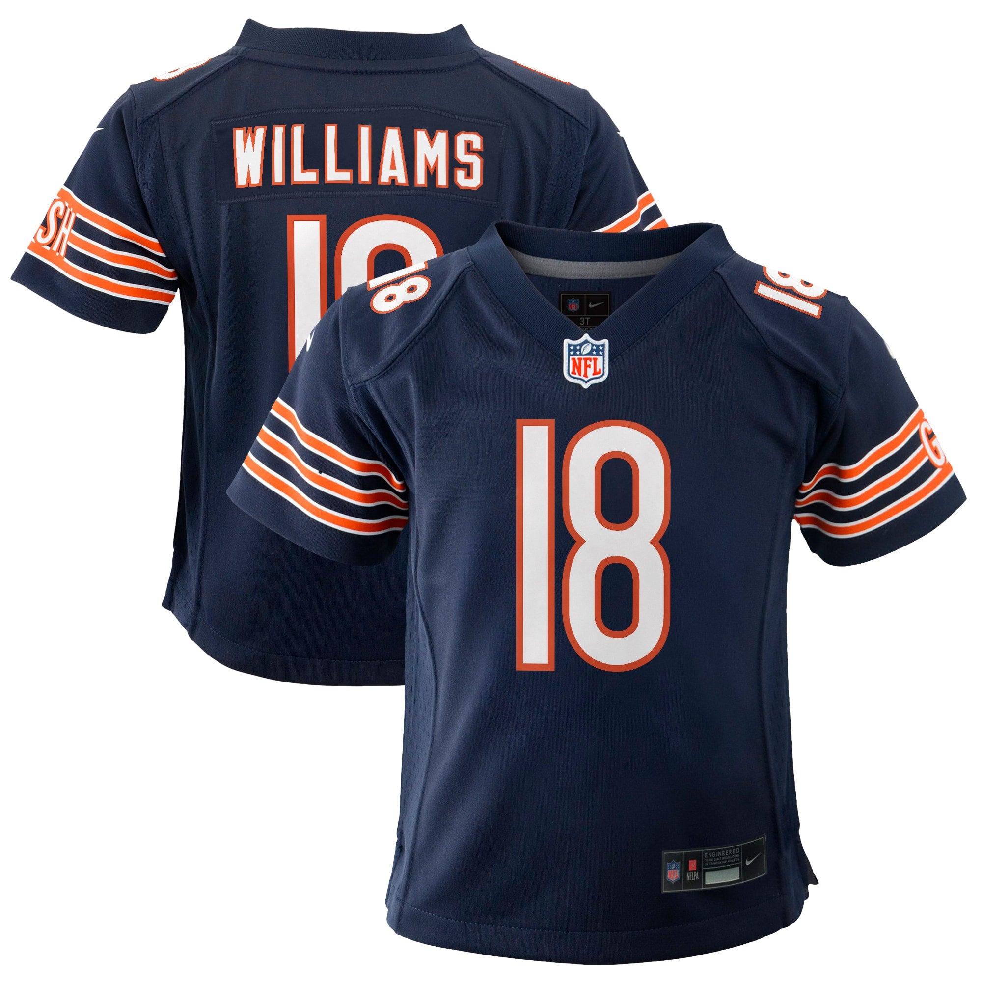 Caleb Williams Chicago Bears Nike Youth White Game Jersey - White/Navy