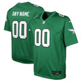 Philadelphia Eagles Nike Youth Alternate Custom Game Jersey - Kelly Green