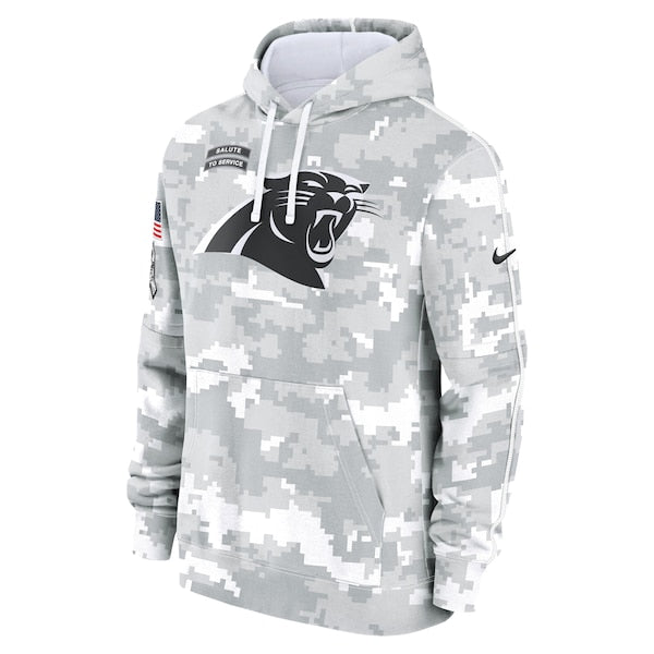 Carolina Panthers Nike 2024 Salute to Service Club Fleece Pullover Hoodie - Arctic Camo