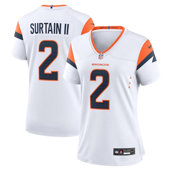 Patrick Surtain II Denver Broncos Nike Women's Game Jersey - White/Navy/Orange