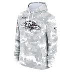 Baltimore Ravens Nike 2024 Salute to Service Club Fleece Pullover Hoodie - Arctic Camo