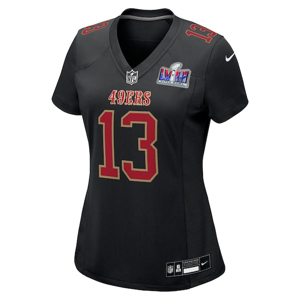 Brock Purdy San Francisco 49ers Nike Women's Super Bowl LVIII Carbon Fashion Game Player Jersey - Black