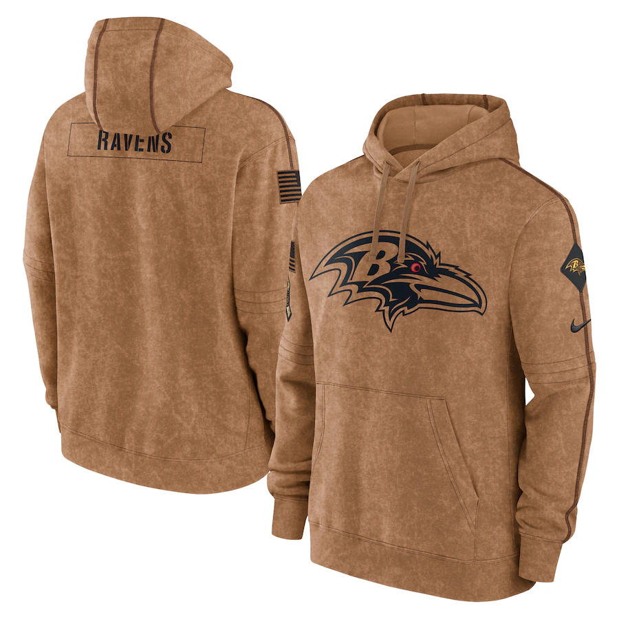Baltimore Ravens Men's Nike Brown 2023 Salute To Service Club Pullover Hoodie