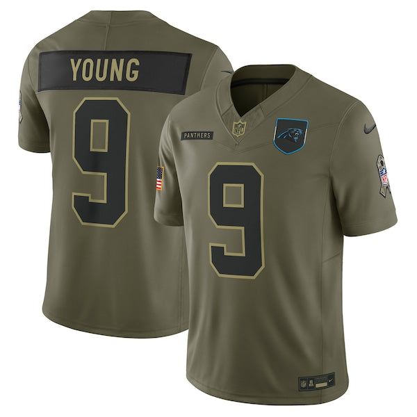 Bryce Young Carolina Panthers Nike 2025 Salute to Service Limited Jersey - Olive