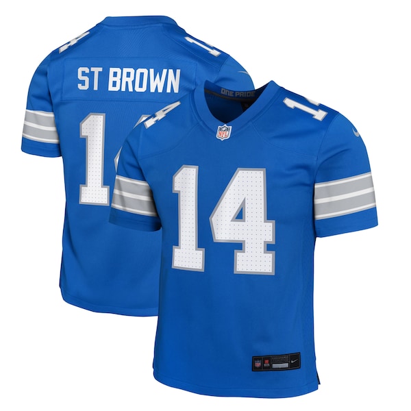 Amon-Ra St. Brown Detroit Lions Nike Youth Team Player Game Jersey - Blue