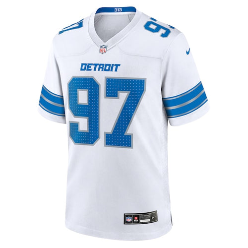 Aidan Hutchinson Detroit Lions Nike Game Jersey - White/Black/Blue