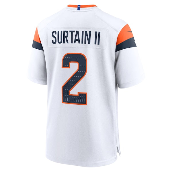 Patrick Surtain II Denver Broncos Nike Game Jersey - White/Navy/Orange