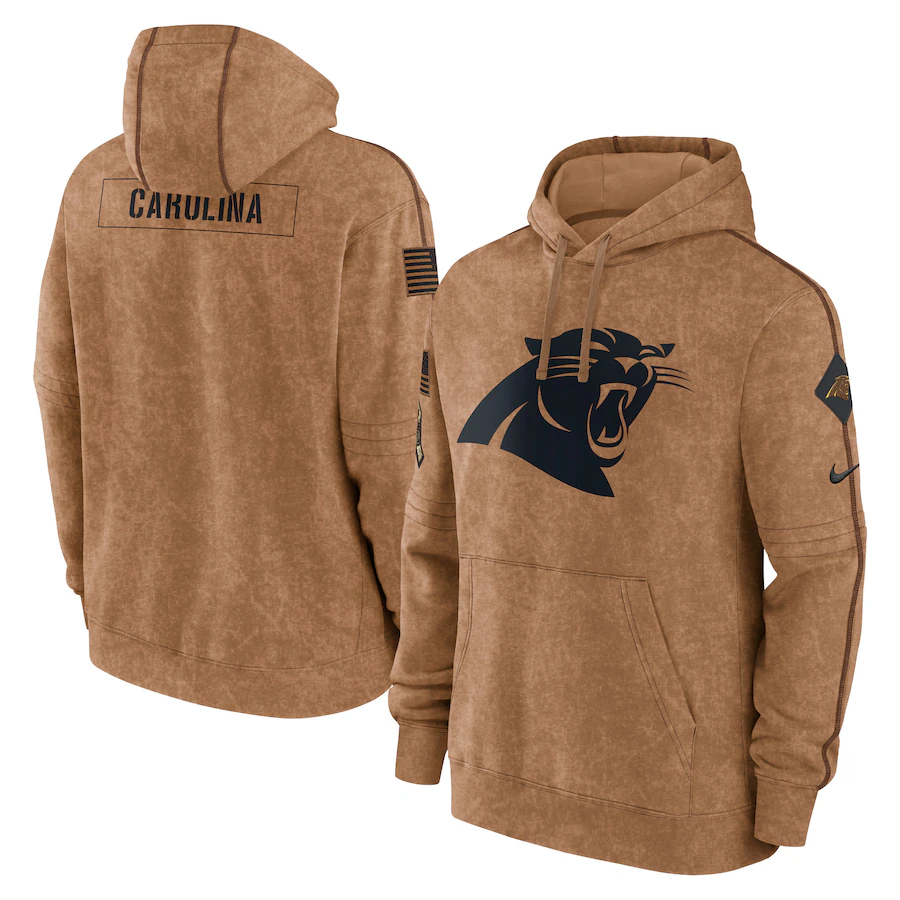 Carolina Panthers Men's Nike Brown 2023 Salute To Service Club Pullover Hoodie