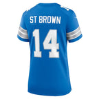 Amon-Ra St. Brown Detroit Lions Nike Women's Team Game Jersey - Blue/White