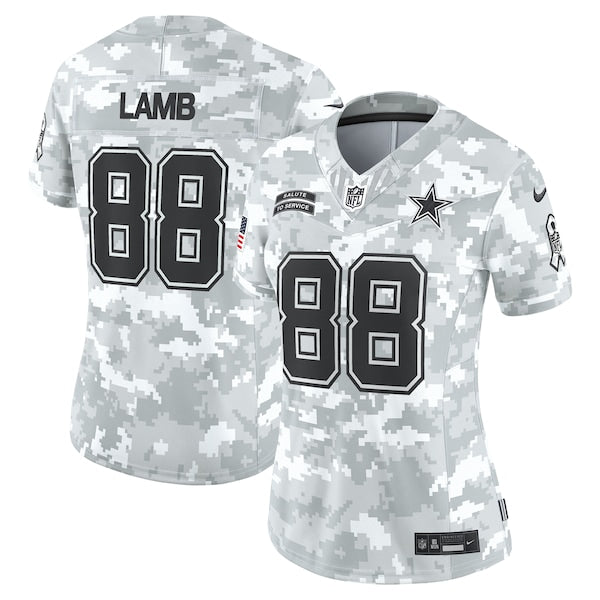 CeeDee Lamb Dallas Cowboys Nike Women's 2024 Salute to Service Limited Jersey - Arctic Camo