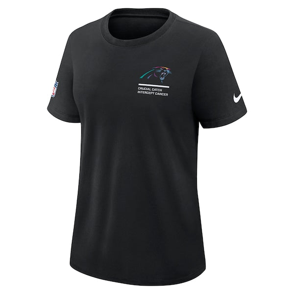 Carolina Panthers Nike Women's 2025 NFL Crucial Catch Tri-Blend Dri-FIT T-Shirt - Black