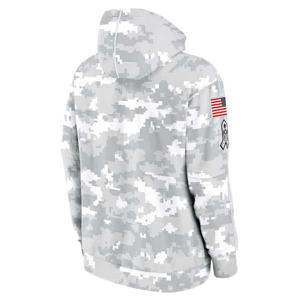 Carolina Panthers Nike 2024 Salute to Service Club Fleece Pullover Hoodie - Arctic Camo
