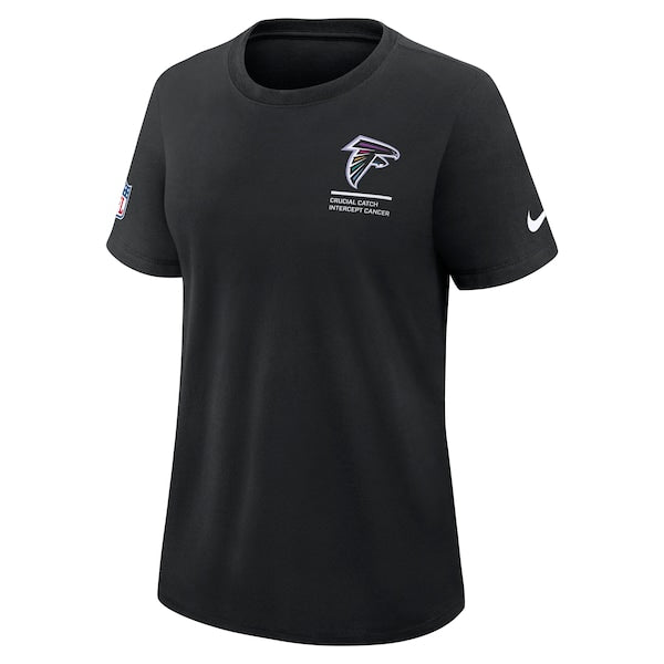 Atlanta Falcons Nike Women's 2025 NFL Crucial Catch Tri-Blend Dri-FIT T-Shirt - Black
