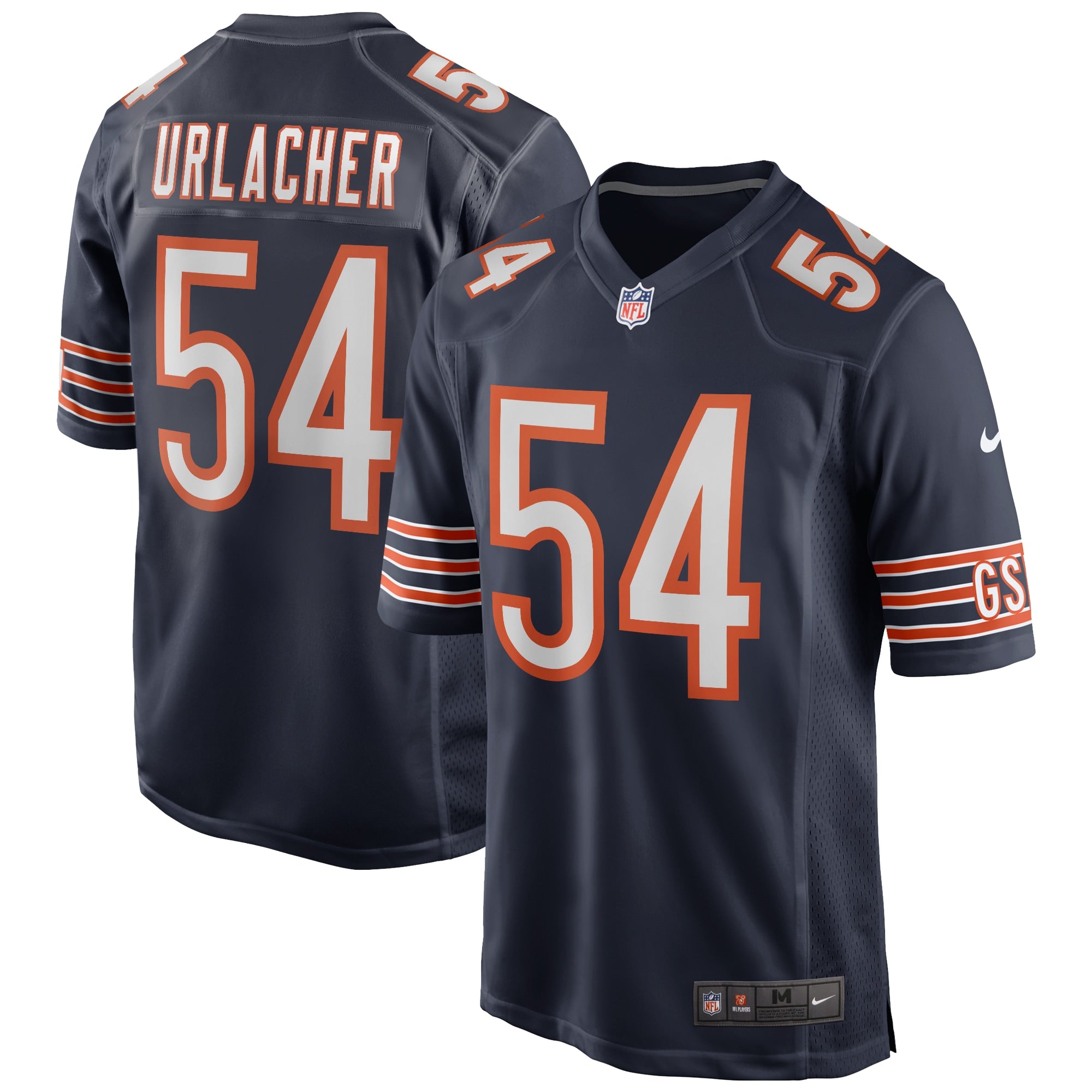 Brian Urlacher Chicago Bears Nike Retired Player Game Jersey - White/Navy/Orange