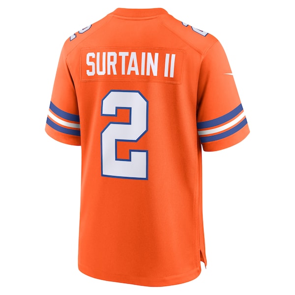 Patrick Surtain II Denver Broncos Nike Mile High Collection 1977 Throwback Player Game Jersey - Orange