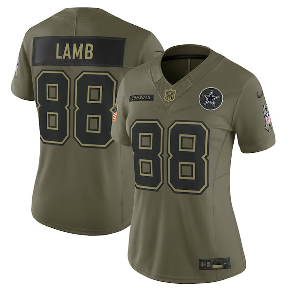 CeeDee Lamb Dallas Cowboys Nike Women's 2025 Salute to Service Limited Jersey - Olive