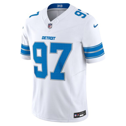 Aidan Hutchinson Detroit Lions Nike Vapor F.U.S.E. Limited Jersey - White/Black/Blue