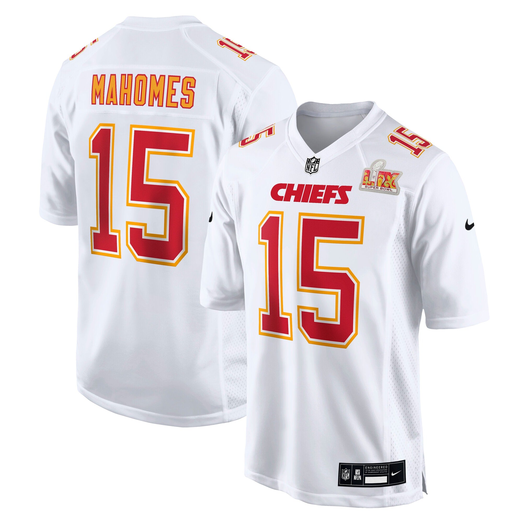 Patrick Mahomes Kansas City Chiefs Nike Super Bowl LIX Fashion Game Jersey - Carbon Black/White