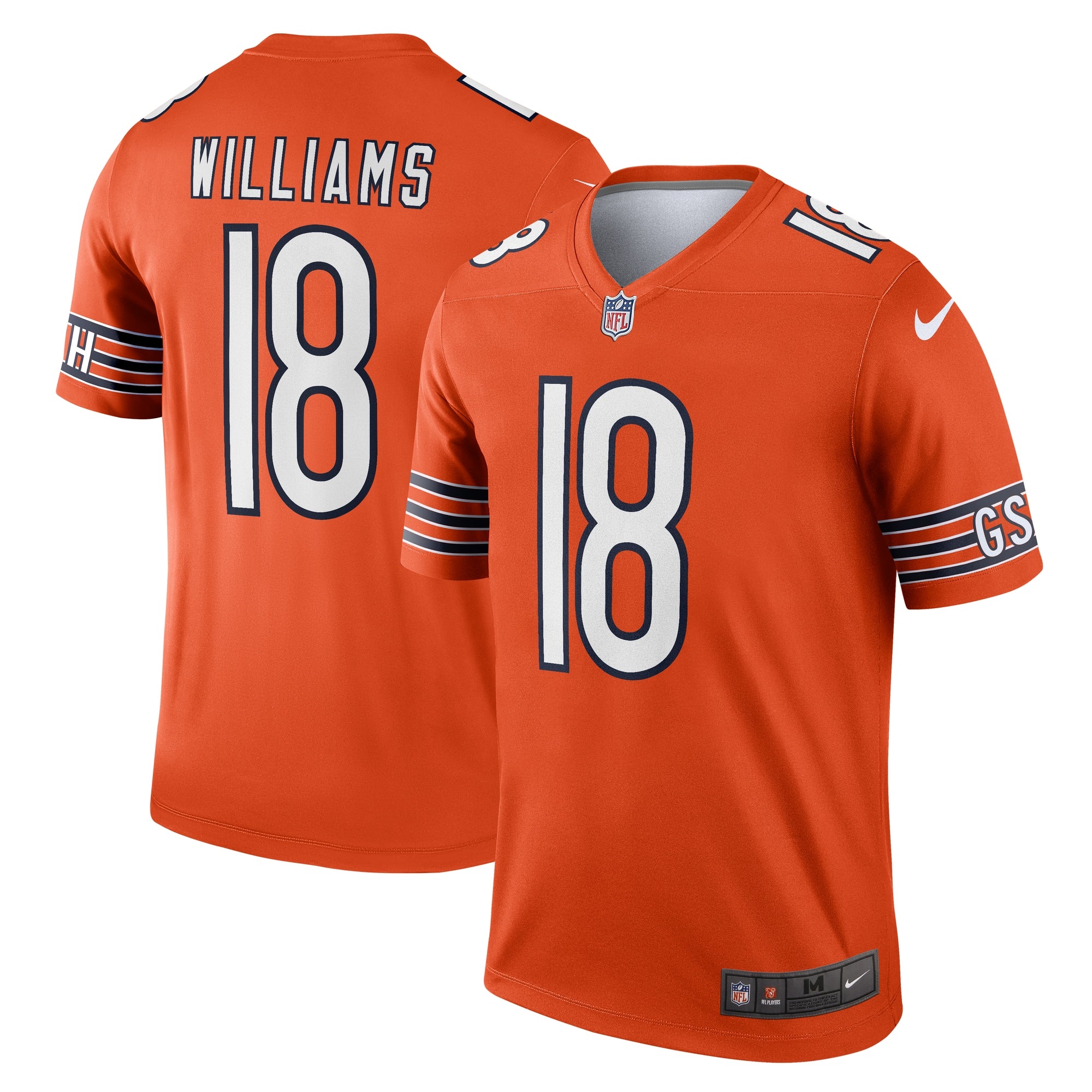 Caleb Williams Chicago Bears Nike Team Legend Player Performance Top - Navy/Orange