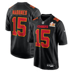 Patrick Mahomes Kansas City Chiefs Nike Super Bowl LIX Fashion Game Jersey - Carbon Black/White