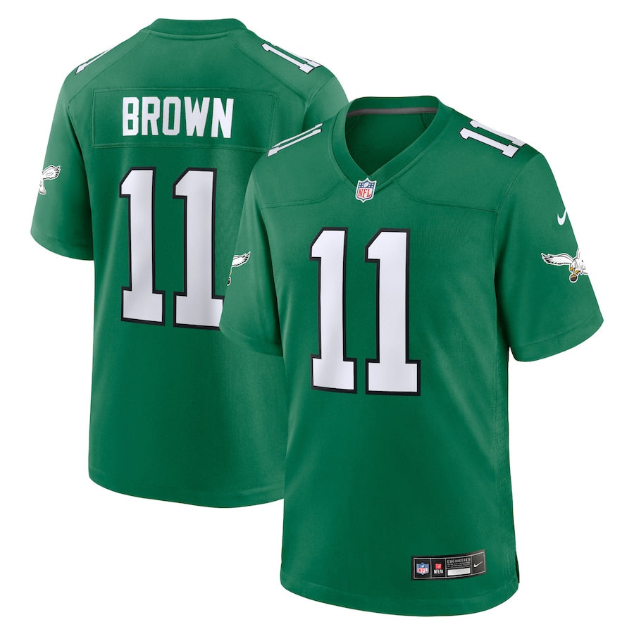 A.J. Brown Philadelphia Eagles Nike Game Jersey - White/Black/Green