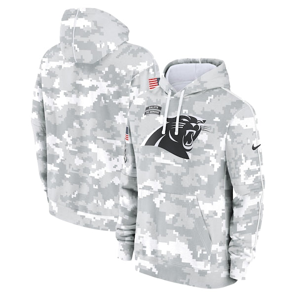 Carolina Panthers Nike 2024 Salute to Service Club Fleece Pullover Hoodie - Arctic Camo