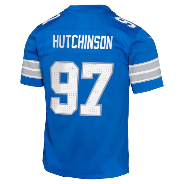 Aidan Hutchinson Detroit Lions Nike Youth Team Player Game Jersey - Blue