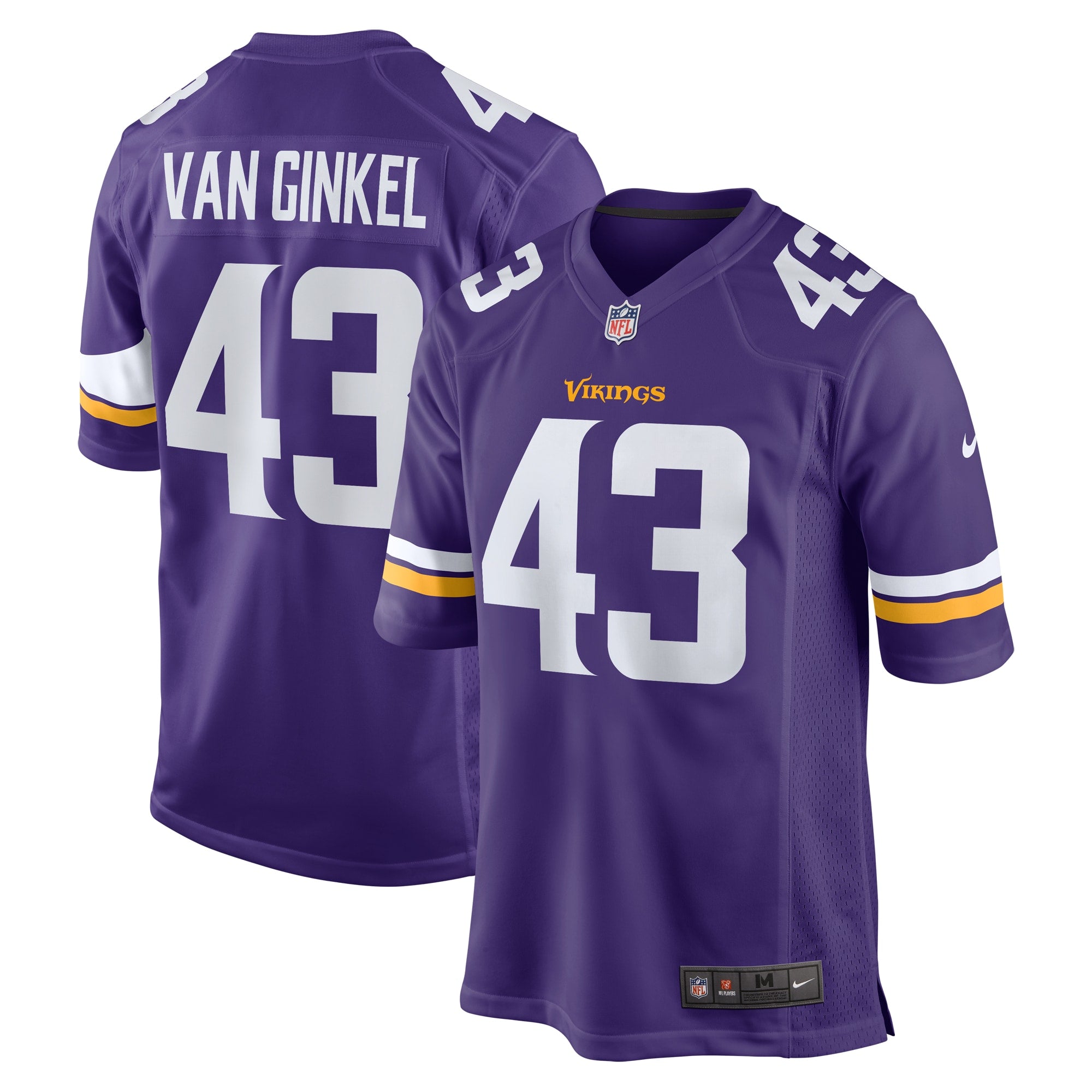 Andrew Van Ginkel Minnesota Vikings Nike Alternate Game Jersey -  White/Purple