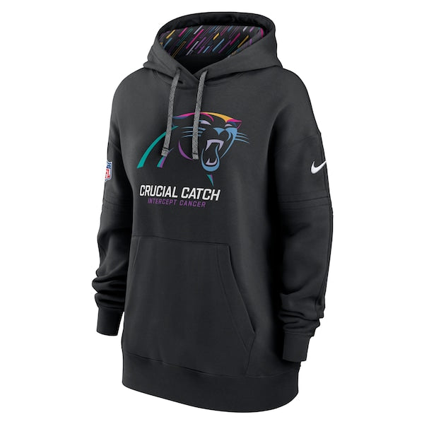 Carolina Panthers Nike Women's 2024 NFL Crucial Catch Club Pullover Hoodie - Black