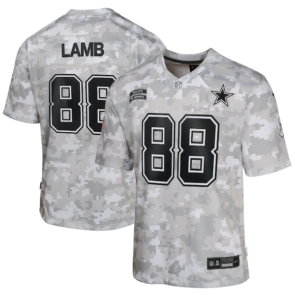 CeeDee Lamb Dallas Cowboys Nike Youth 2024 Salute to Service Game Jersey - Arctic Camo